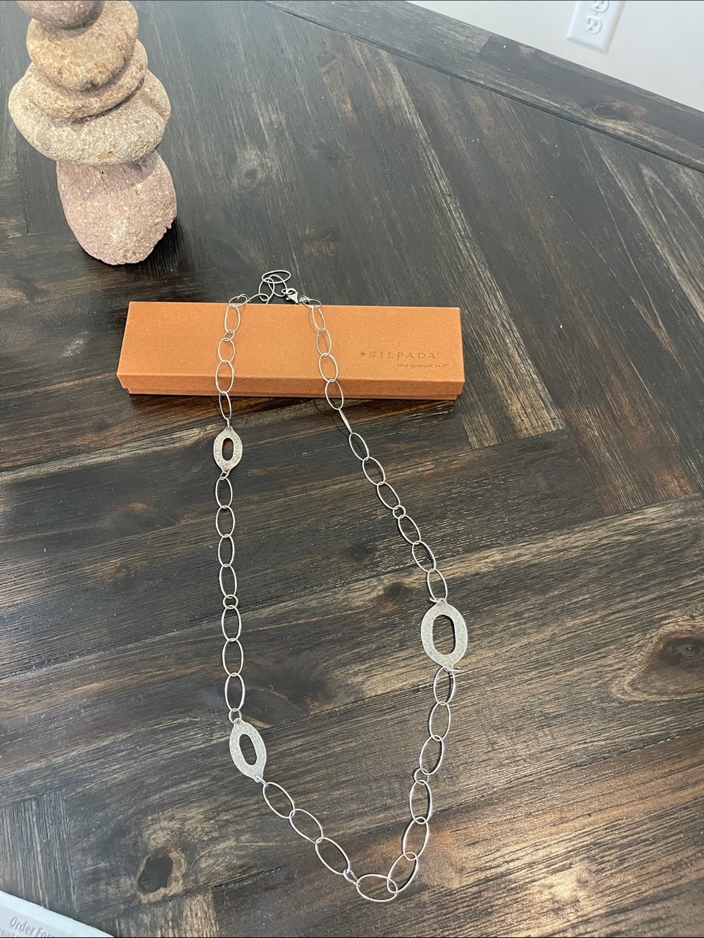 Silpada sterling Silver Link Oval Accent Necklace - Women Jewelry
